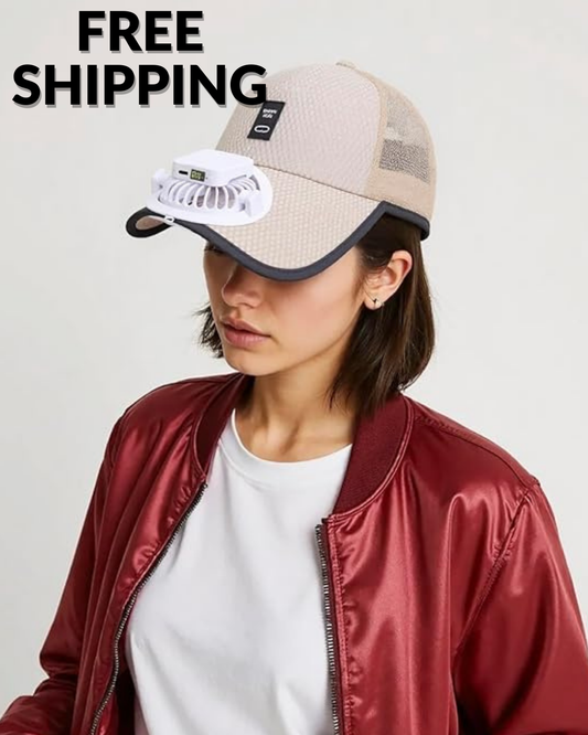Cooling Fan Hat – Stay Cool Anywhere | Free Shipping
